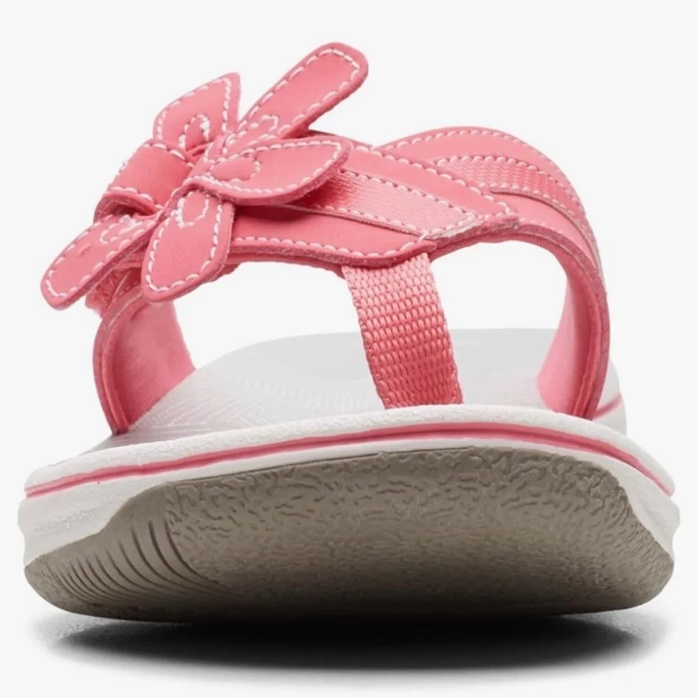 EUC Clarks unisex-adult Brinkley Bright Floral Coral Sandals